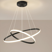 LED LULS felfüggesztett Ricci 25W, 2 kör, hideg/forró/semleges fény, fekete, állítható magasság