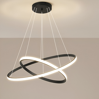 LED LULS felfüggesztett Ricci 25W, 2 kör, hideg/forró/semleges fény, fekete, állítható magasság