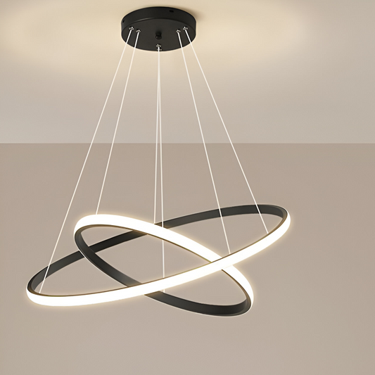 LED LULS felfüggesztett Ricci 25W, 2 kör, hideg/forró/semleges fény, fekete, állítható magasság