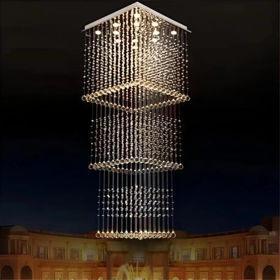 LED kristálycsillár 80W PALATINA Gold, átmérő 50cm, magasság 200cm, létramodell