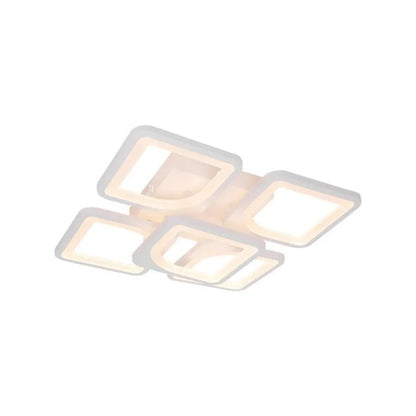 LED -csillár Zoe 96W távirányítóval, 5 négyzet, hideg/forró/semleges fény, instabil, fehér