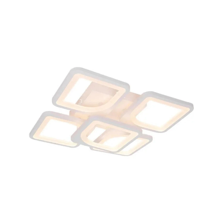 LED -csillár Zoe 96W távirányítóval, 5 négyzet, hideg/forró/semleges fény, instabil, fehér