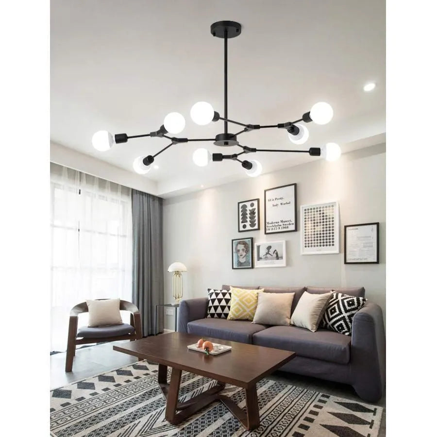 Architek Nona Chandelier, 9x E27, fekete, fém