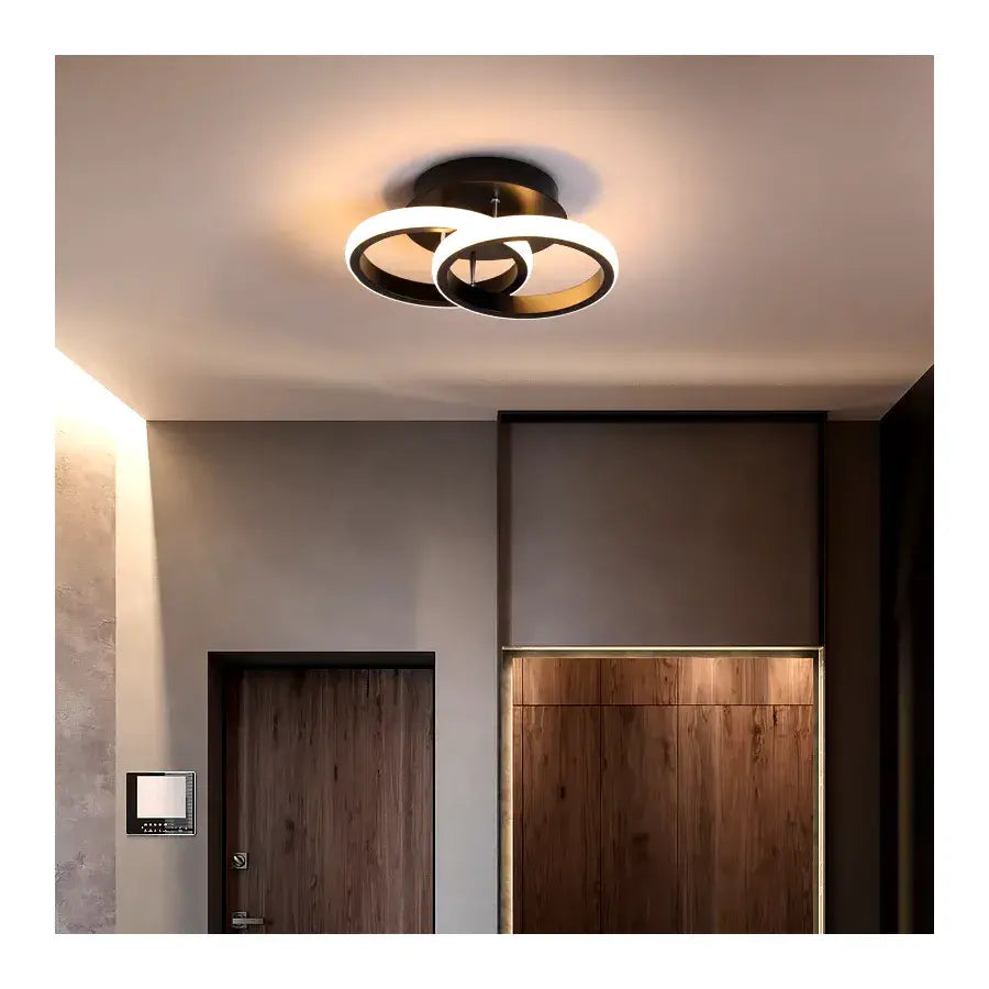 A LED LED -csúcs 24W, 2 kör, hideg/forró/semleges fény, fekete kering