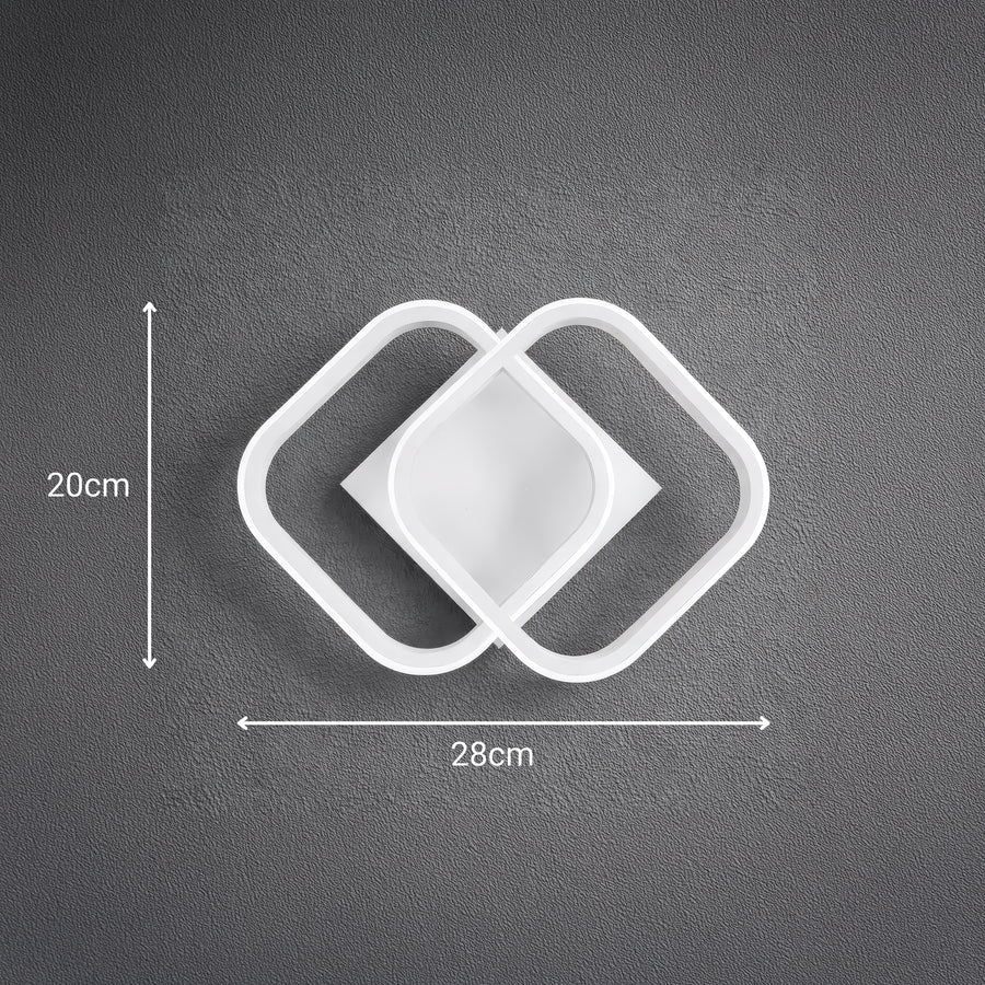 VERTEX Mátrix LED csillár, átlapoló gyémántok, fém keretek, 11 W, 2 gyémánt, hideg/meleg/semleges fény 3000K/4000K/6000K, fehér