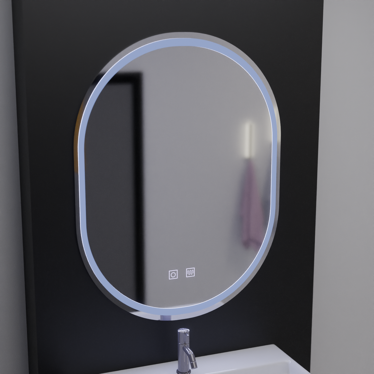 Tükör LED ovális 50x100cm Velara érintő rendszer dimálva