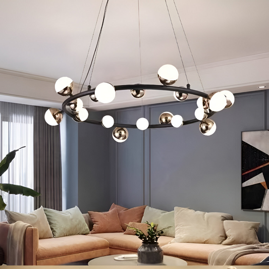 Lust felfüggesztett LED Acril Estella távirányítóval, Davable, 3000K/4000K/6000K, arany, fém és akril