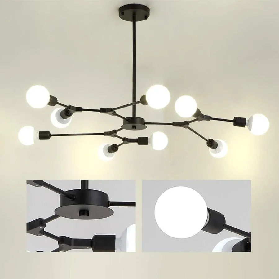 Architek Nona Chandelier, 9x E27, fekete, fém