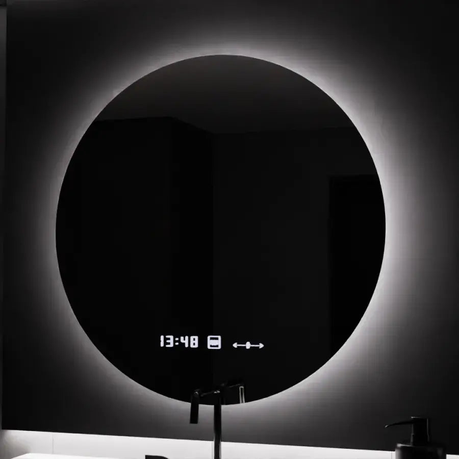 70 cm -es kerek LED -es tükör serenit mozgásgátló marcellow dimálható óra -szennyeződés és dimálható hőmérő