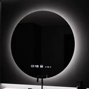 Kerek LED -tükör, 70 cm, Serenit MotionGlow Marcello, leolvasztási rendszer, óra és hőmérő, dimálható