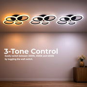 LED -csillár Betty 44W távirányítóval, 4 kör, hideg/forró/semleges fény, instabil, fekete