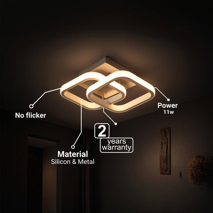 VERTEX Mátrix LED csillár, átlapoló gyémántok, fém keretek, 11 W, 2 gyémánt, hideg/meleg/semleges fény 3000K/4000K/6000K, fehér