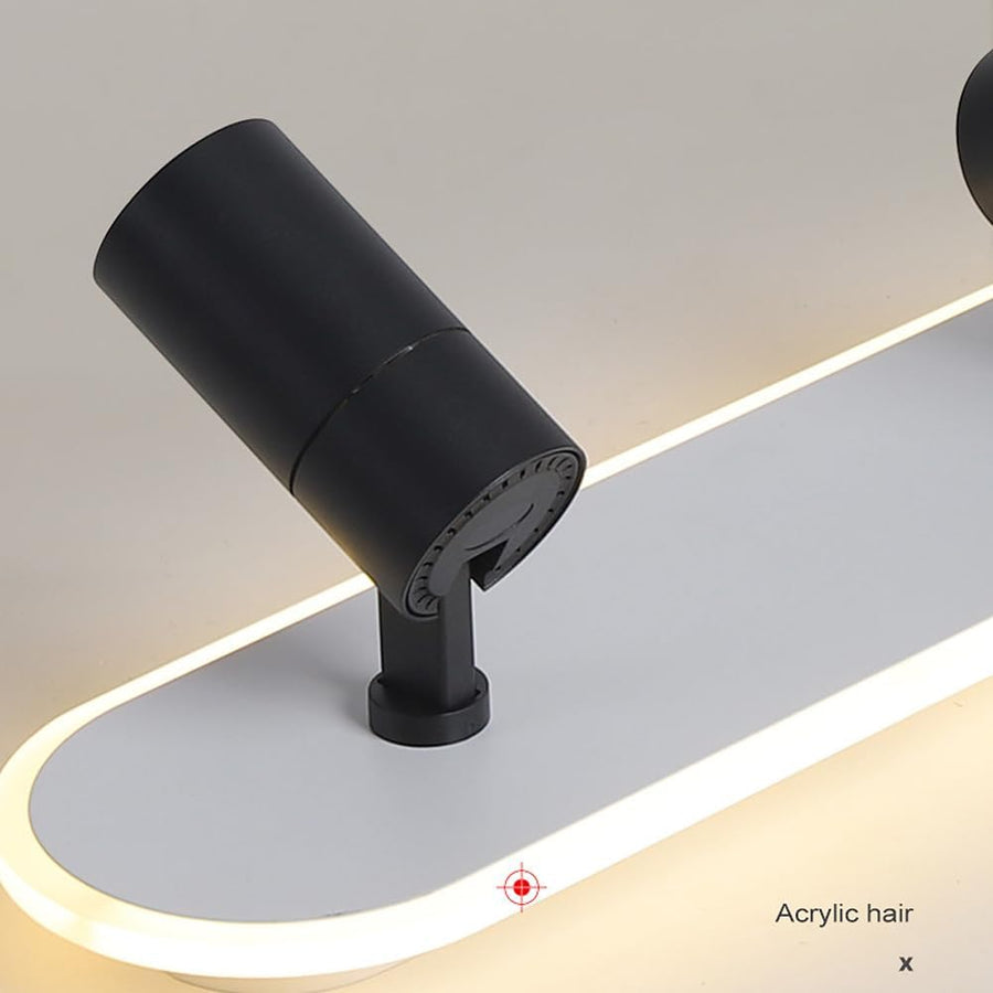 LED -csillár a Fisilla 49W állítható tervező kivetítőjével, hideg/forró/semleges fényével, fekete