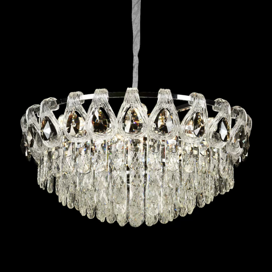 Csillár kristály windsor Eleganza 8x E14, 49 cm átmérőjű, fényes arany, állítható magasság