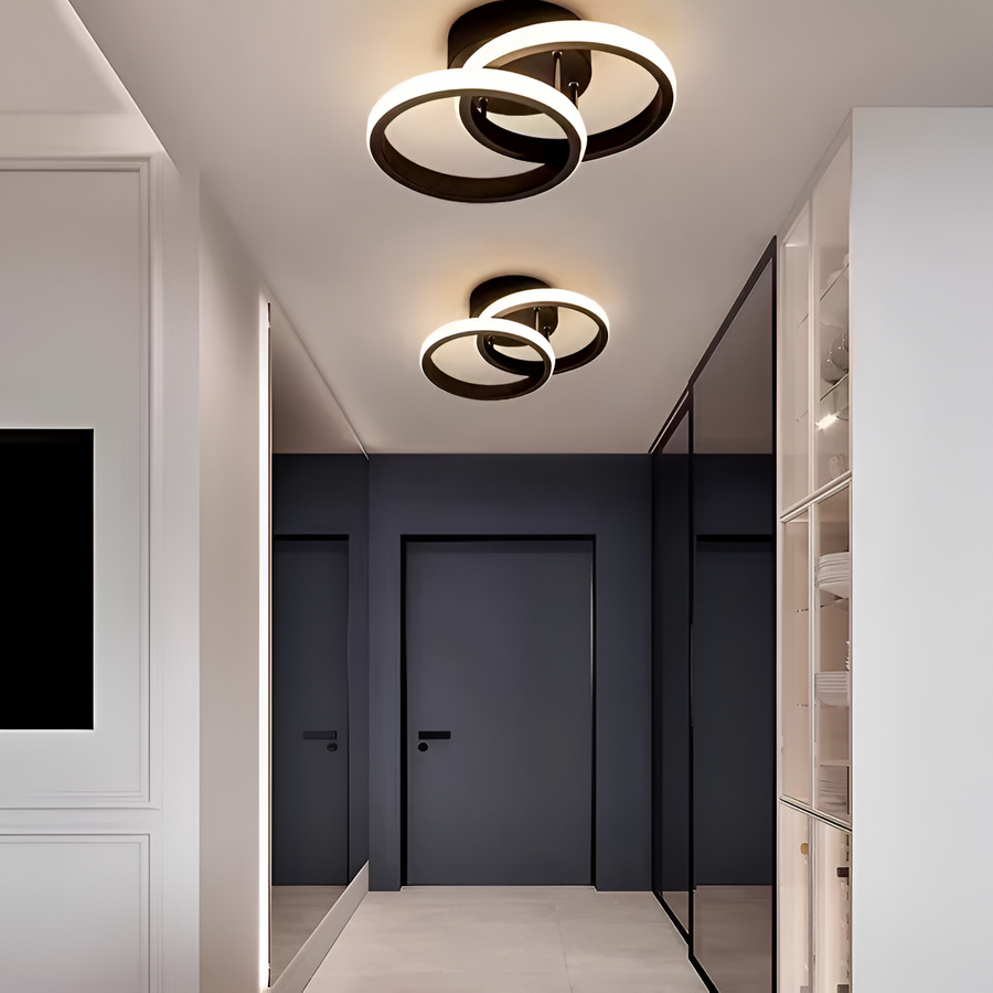 A LED LED -csúcs 24W, 2 kör, hideg/forró/semleges fény, fekete kering