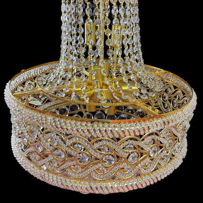 Crystal Chandelier fiamma, 6x E14, 45 cm átmérőjű, arany