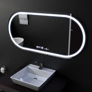 Ovális LED -tükör, 80x50 cm, MotionGlow Marcello érzékelő, letiltási rendszer, óra