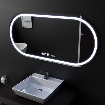 80x50cm ovális LED tükör altera mozgásgátló érzékelő Marcello Dimable óra leolvasztó rendszer