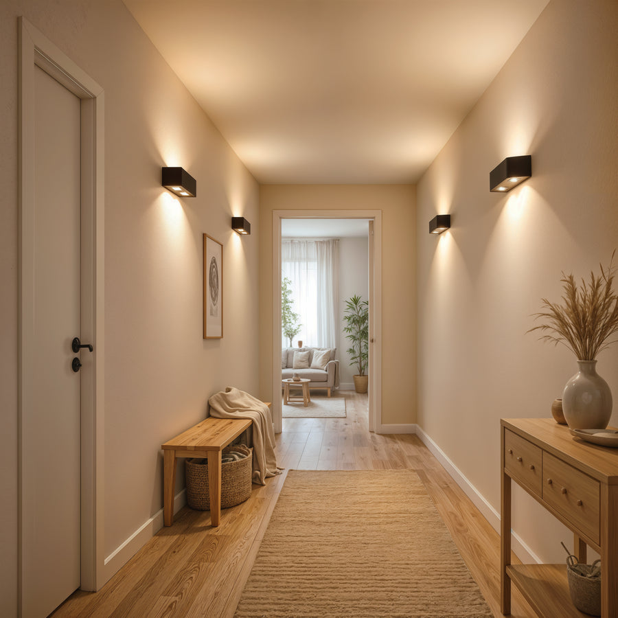 Vigyen fel külső LED Ellis, 6W, 6 fényforrást, meleg fényt, fekete