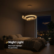 LULUS LED PRISM LUMINIS, CRYSTAL ÉS MÉG, 210W, 4 CIRCLES, DIMILE, állítható magasság, hideg/forró/semleges fény, fényűző világítás