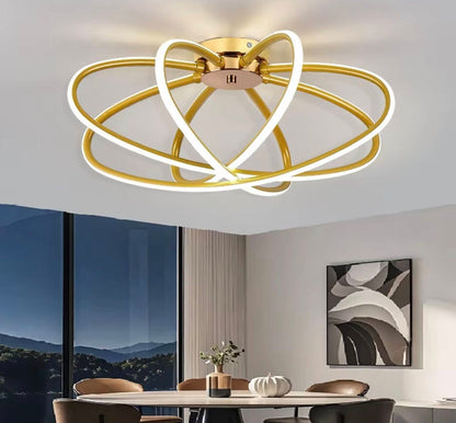 LED csillár távirányítóval LT770/500GD, 45W, meleg/hideg/semleges fény 3000K/4000K/6000K, szabályozható, aurium fém