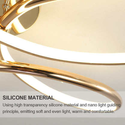 LED csillár távirányítóval LT771/500GD, 25W, meleg/hideg/semleges fény 3000K/4000K/6000K, szabályozható, arany, fém és szilikon