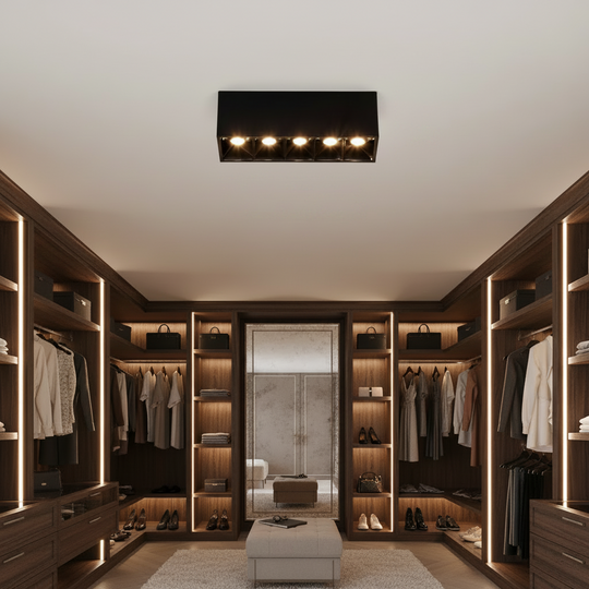 LED lineáris projektor rács Alkalmazott 8W, semleges fény 4000K, 5 forrás, 14 x 3,5 x 6,5 cm LED mennyezeti lámpák Alapértelmezett cím Alessandro Design