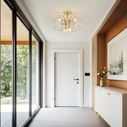 Fiamma kristálycsillár, 6x E14, átmérő 45 cm, arany, fém és kristály