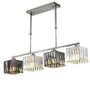 Klasszikus modern grúz csillár, LC116/4, 6x E27, króm és szürke üveg, fém és kristály, lámpaernyő