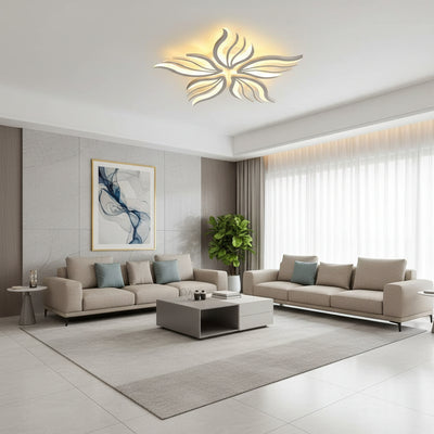 LED -csillár Sakura 60W távirányítóval, 5 szirom, hideg/forró/semleges fény, instabil, fehér