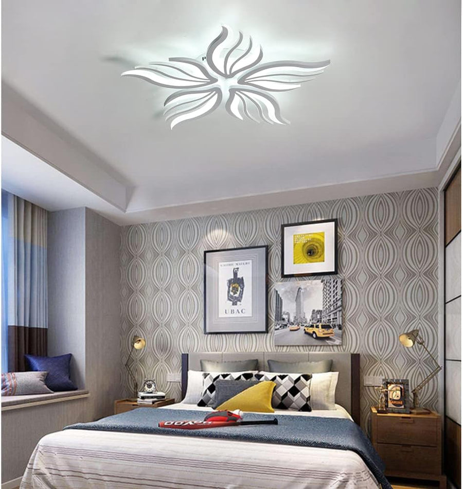 LED -csillár Sakura 60W távirányítóval, 5 szirom, hideg/forró/semleges fény, instabil, fehér