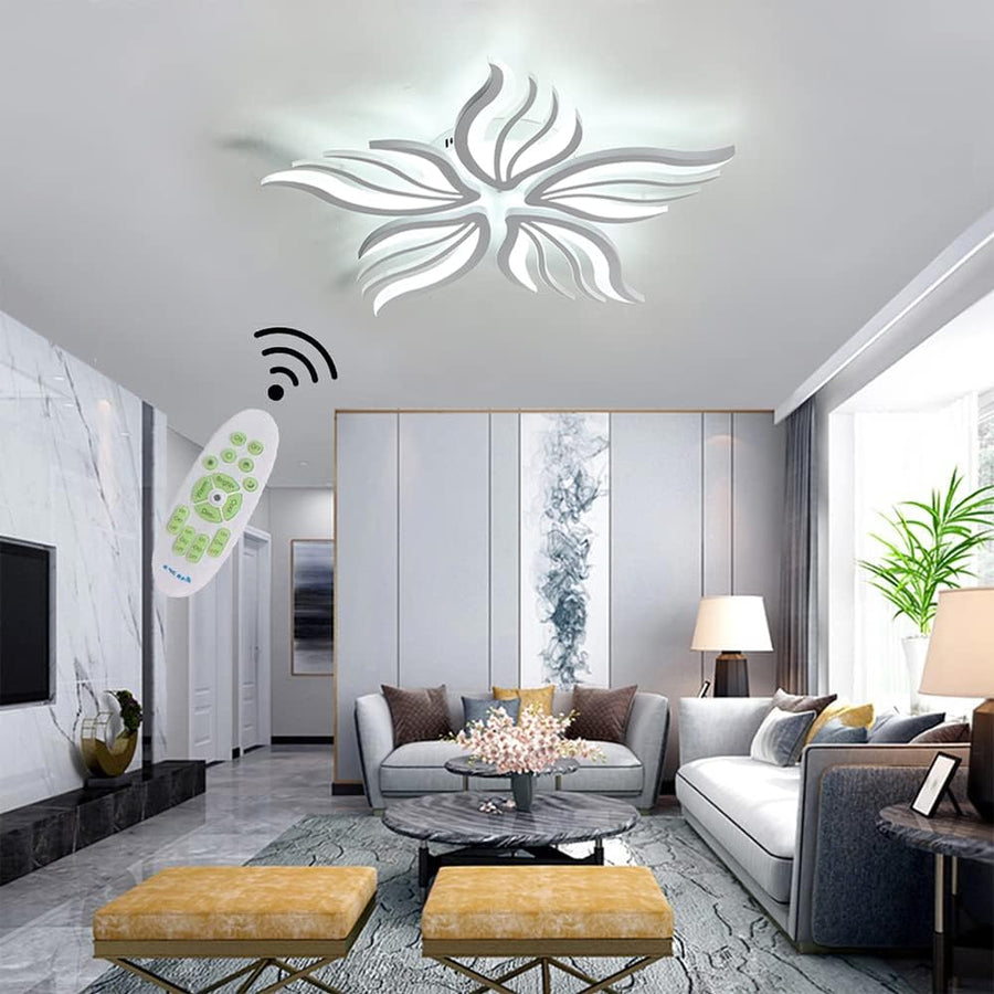 LED -csillár Sakura 60W távirányítóval, 5 szirom, hideg/forró/semleges fény, instabil, fehér