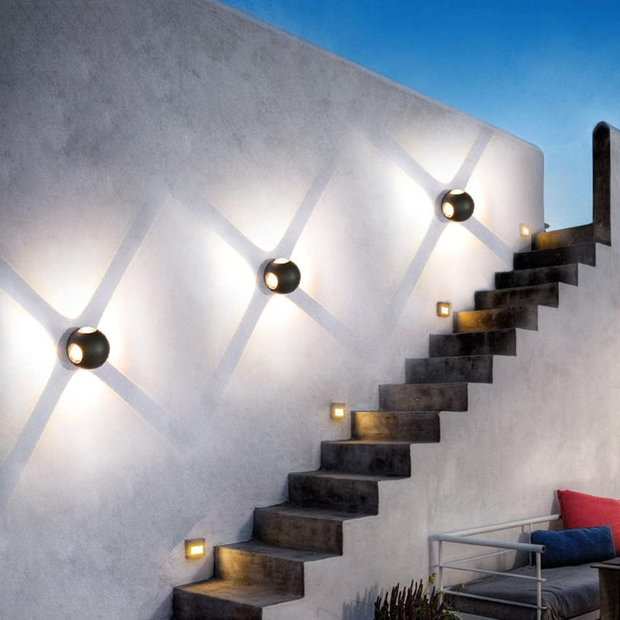 LED fali lámpa AX240, kültéri, 4 forrás, 4W, fekete, 3000K