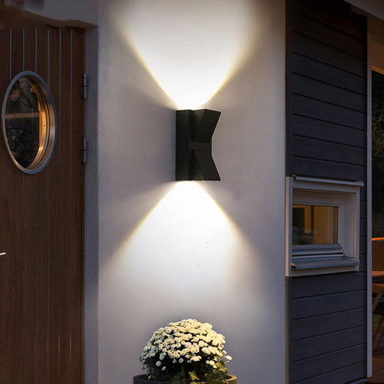Kültéri és beltéri LED fali lámpa, 6W, 2 forrás x 5W, IP65, ABS, fekete, 3000K, AX100/2BK kültéri fali lámpa Alapértelmezett cím Alessandro Design