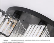 Sasha Modern Classic csillár, LC117/3BK, 3x E27, fém és kristály, fekete, lámpaernyő