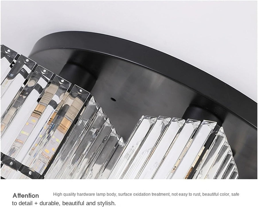 Sasha Modern Classic csillár, LC117/3BK, 3x E27, fém és kristály, fekete, lámpaernyő