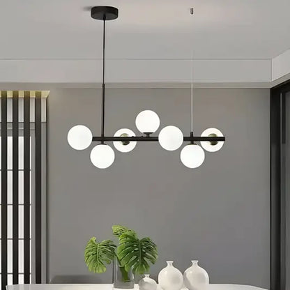 A vágy modern tetőtéri pavilon izzóval, 7x G9, fekete fehér, fém, állítható magasság