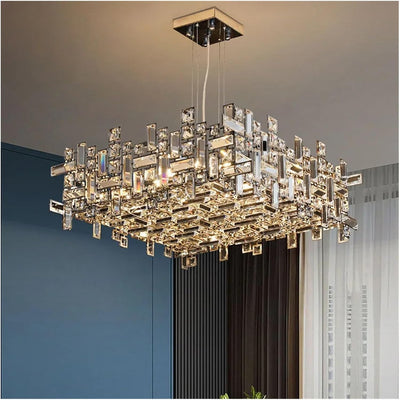 Kristály csillár RZ-2/500x500GD, 10xE14, átmérő 50 cm, állítható magasság, fényes arany, állítható magasság, elegáns kivitel