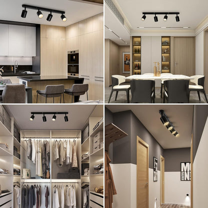 Modern klasszikus csillár, LC500/4BK lineáris projektorral, 4XGU10, fém, fekete, izzók nem tartozék