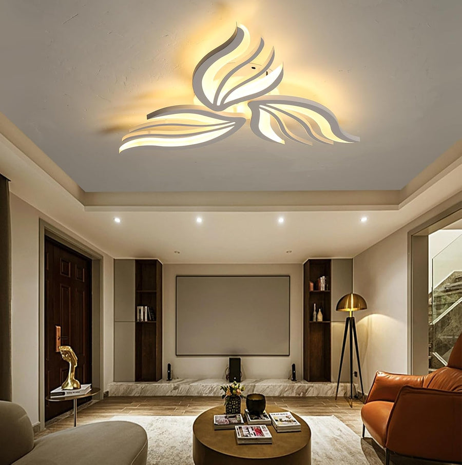 LED -csillár Sakura 37W távirányítóval, 3 szirom, hideg/forró/semleges fény, instabil, fehér