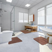 3 db-os fürdőszőnyeg készlet, 50x40 cm, kék, csúszásmentes