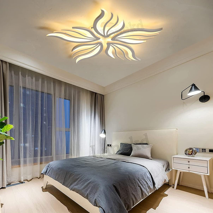 LED -csillár Sakura 60W távirányítóval, 5 szirom, hideg/forró/semleges fény, instabil, fehér