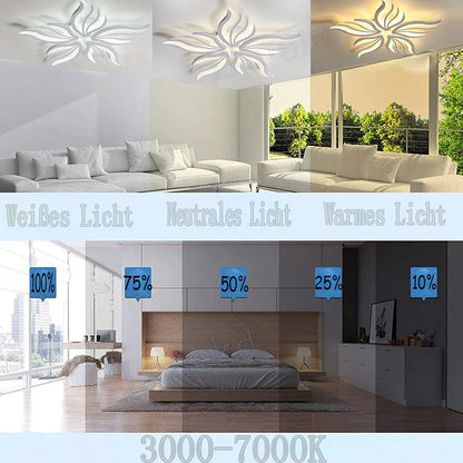 LED -csillár Sakura 60W távirányítóval, 5 szirom, hideg/forró/semleges fény, instabil, fehér