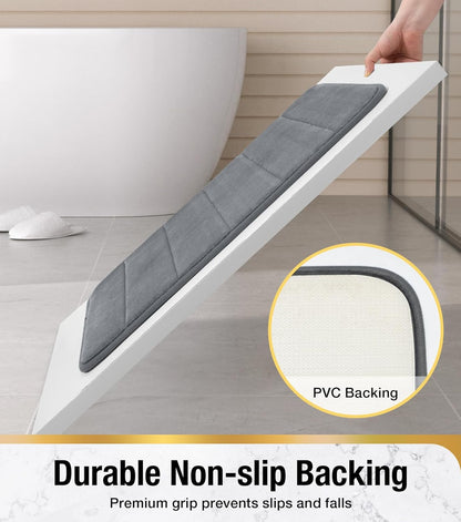 3 db-os fürdőszőnyeg készlet, 50x40 cm, kék, csúszásmentes