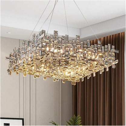 Kristály csillár RZ-2/500x500GD, 10xE14, átmérő 50 cm, állítható magasság, fényes arany, állítható magasság, elegáns kivitel