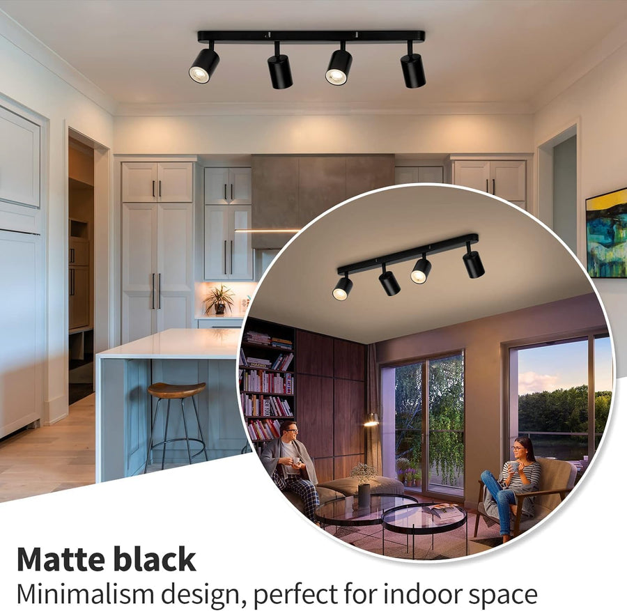 Modern klasszikus csillár, LC500/4BK lineáris projektorral, 4XGU10, fém, fekete, izzók nem tartozék