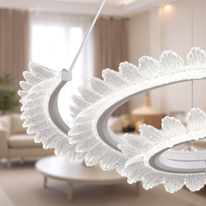 LULUS LED PRISM LUMINIS, CRYSTAL ÉS MÉG, 210W, 4 CIRCLES, DIMILE, állítható magasság, hideg/forró/semleges fény, fényűző világítás
