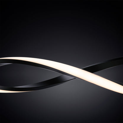 Függesztett LED-csillár távirányítóval, FLUX, 27 W, 116 cm, hideg/meleg/semleges fény 3000K/4000K/6000K, szabályozható, fekete, állítható magasságú, fém és szilikon