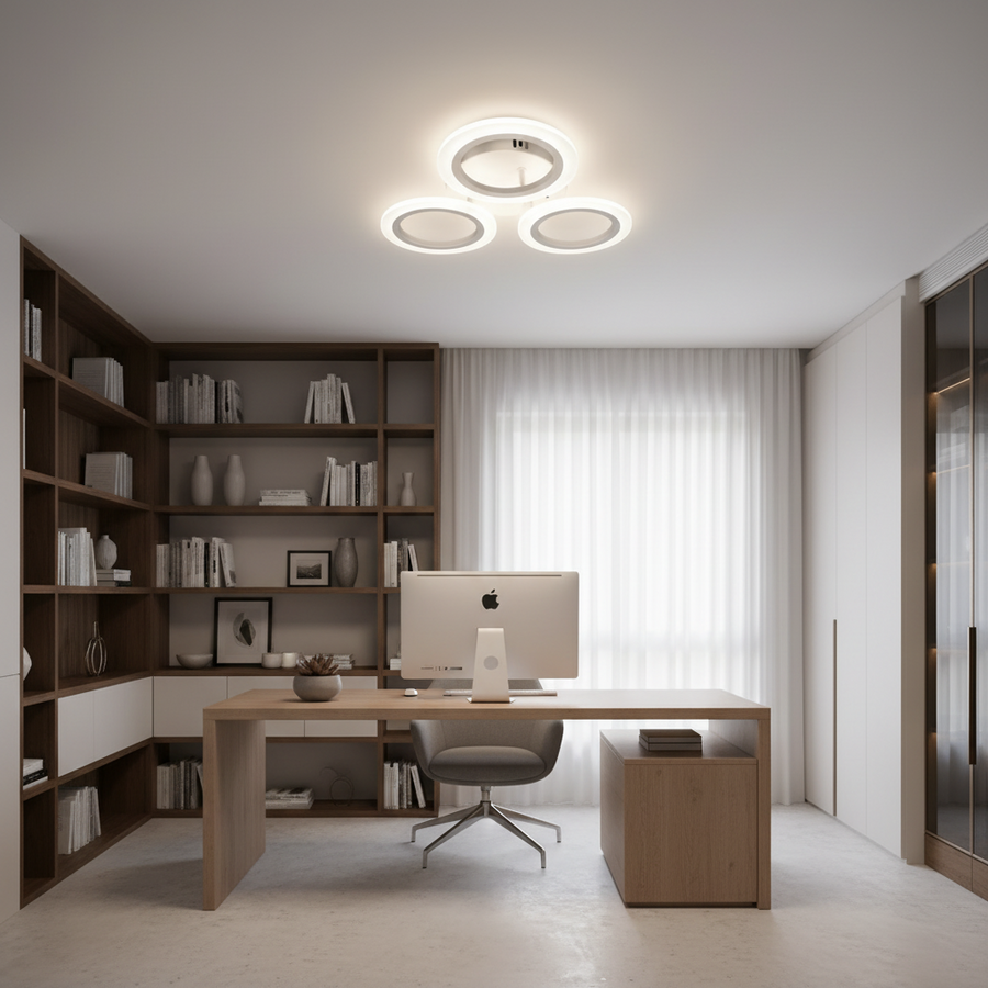 NAGY 27W-os LED csillár, 3 kör, Semleges fény, Fehér