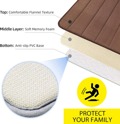 3 db-os fürdőszőnyeg készlet, 50x40 cm, kék, csúszásmentes